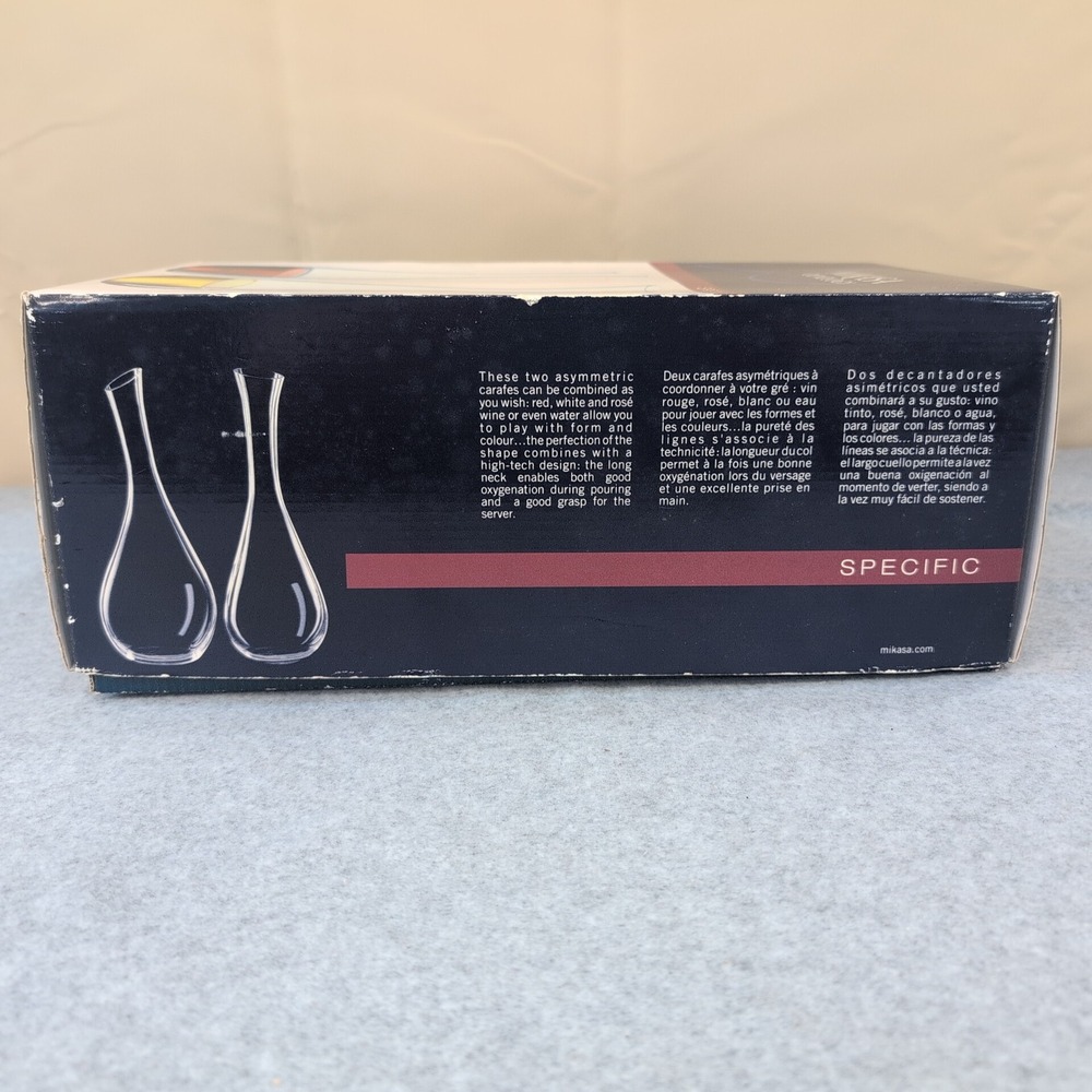 Mikasa Oenology Specific Carafe Set of 2 Wine Decanter Glass‎ D2197 New In Box - Picture 9 of 10